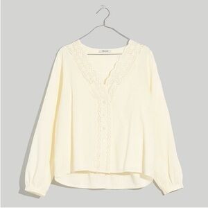 Madewell Cream Lace Detail Blouse 🥂